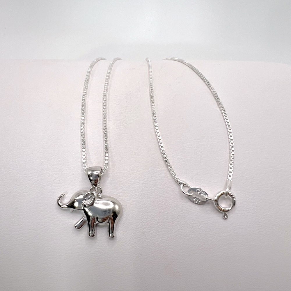 .925 Sterling Silver Elephant Necklace - Picture 10 of 14